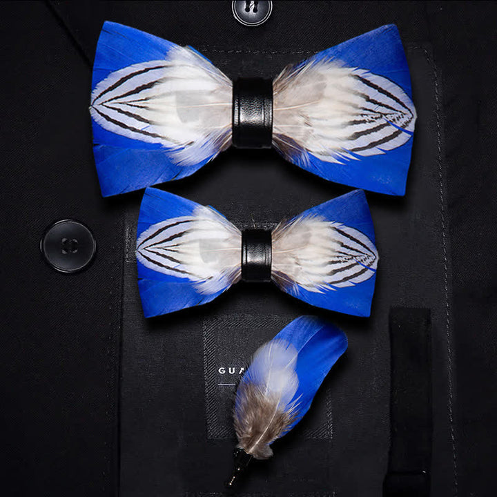 Blau &amp; Weiß Liberty Federfliege mit Reversnadel