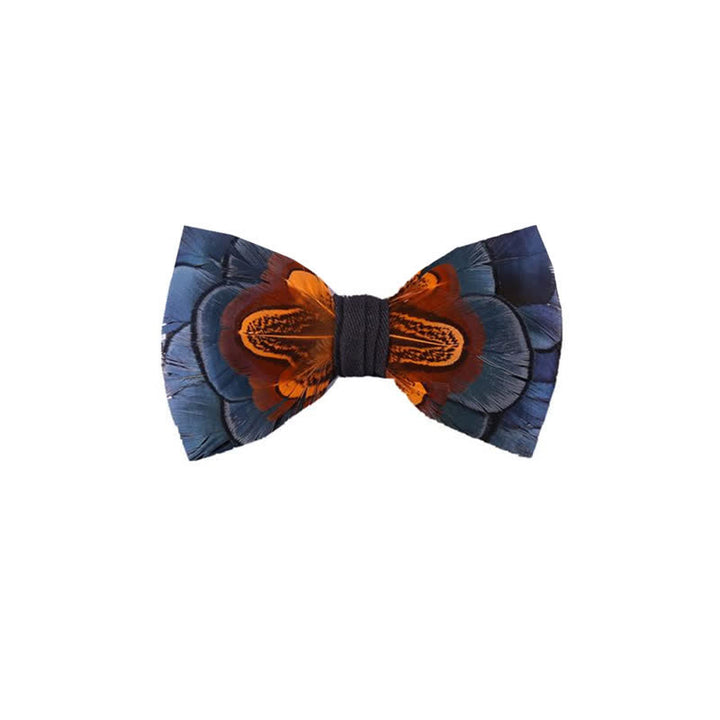 Navy & Rost Feder-Fliege mit Reversnadel