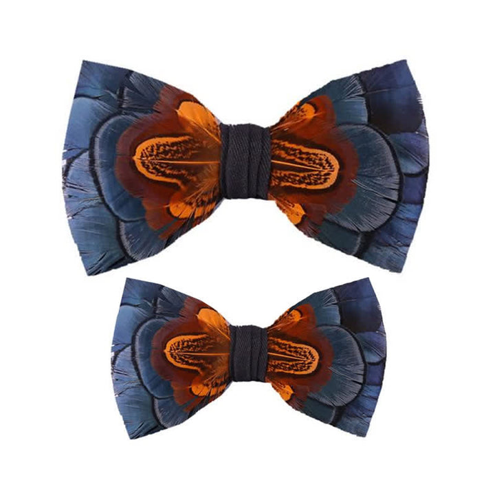Navy & Rost Feder-Fliege mit Reversnadel