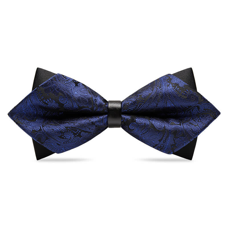 Stilvolle Herren-Paisley-Fliege mit doppellagigem spitzem Design