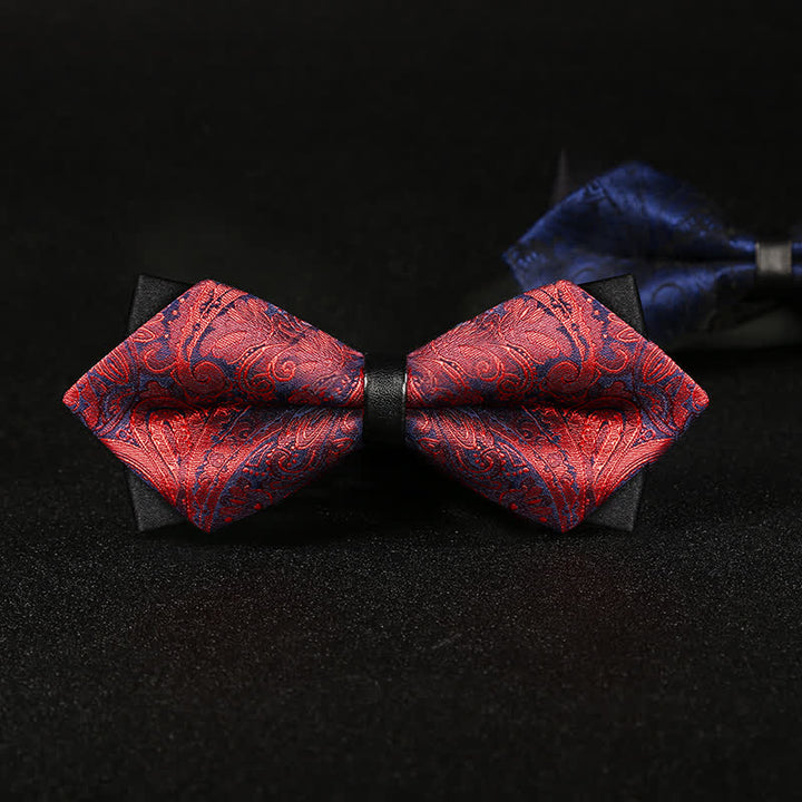 Stilvolle Herren-Paisley-Fliege mit doppellagigem spitzem Design