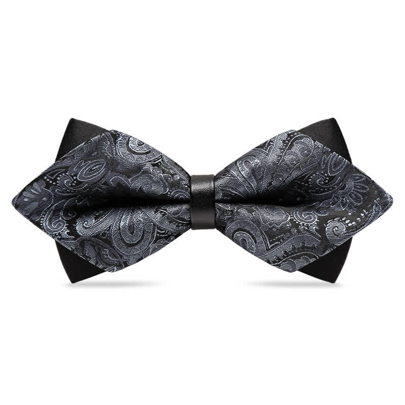Stilvolle Herren-Paisley-Fliege mit doppellagigem spitzem Design
