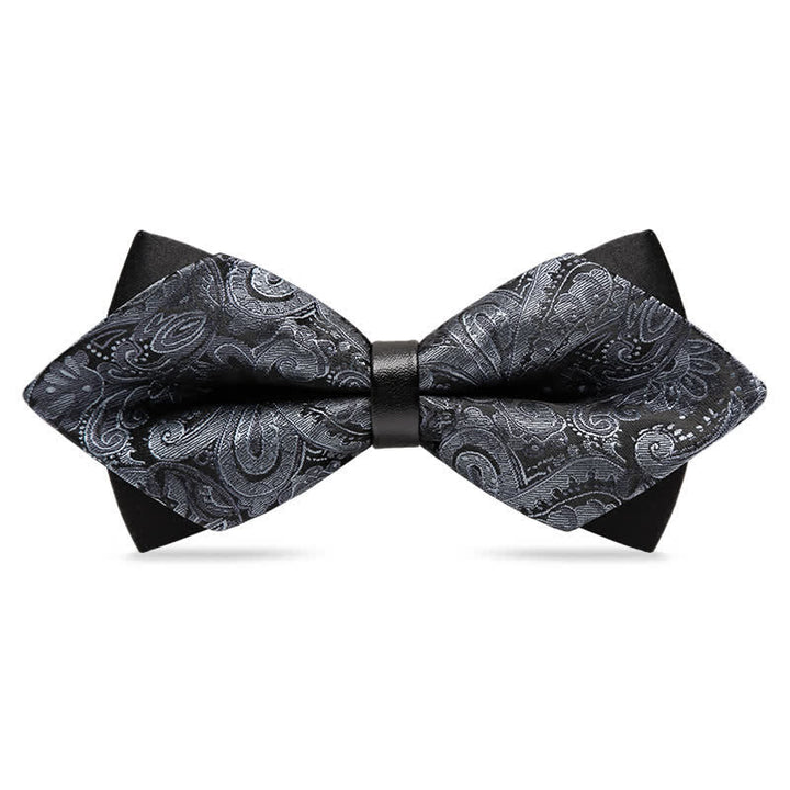 Stilvolle Herren-Paisley-Fliege mit doppellagigem spitzem Design