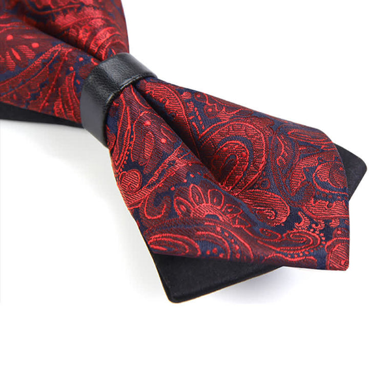 Stilvolle Herren-Paisley-Fliege mit doppellagigem spitzem Design