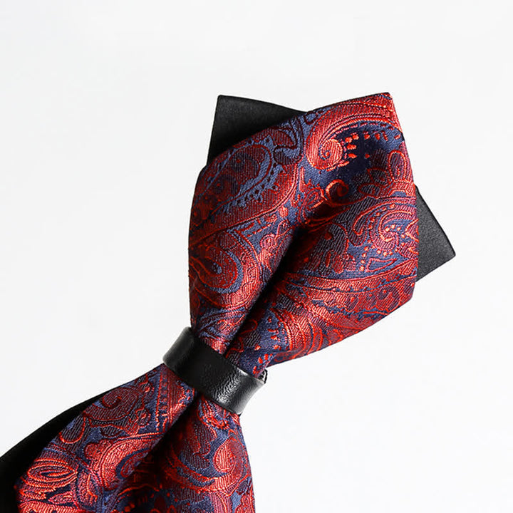 Stilvolle Herren-Paisley-Fliege mit doppellagigem spitzem Design