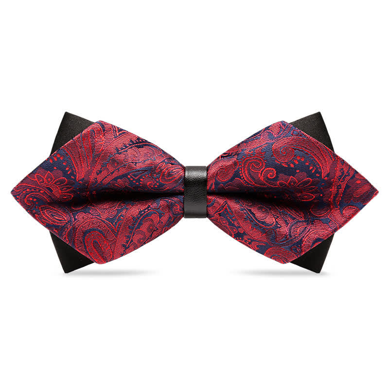 Stilvolle Herren-Paisley-Fliege mit doppellagigem spitzem Design