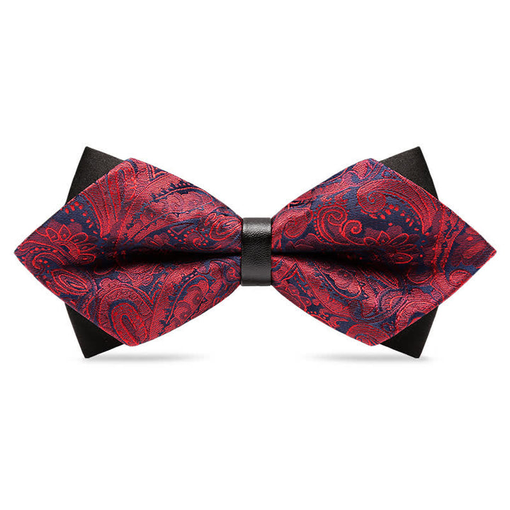 Stilvolle Herren-Paisley-Fliege mit doppellagigem spitzem Design
