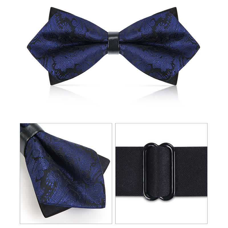Stilvolle Herren-Paisley-Fliege mit doppellagigem spitzem Design