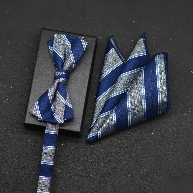 2-teiliges eleganter floraler Fliege- und Taschentuch-Set für Herren