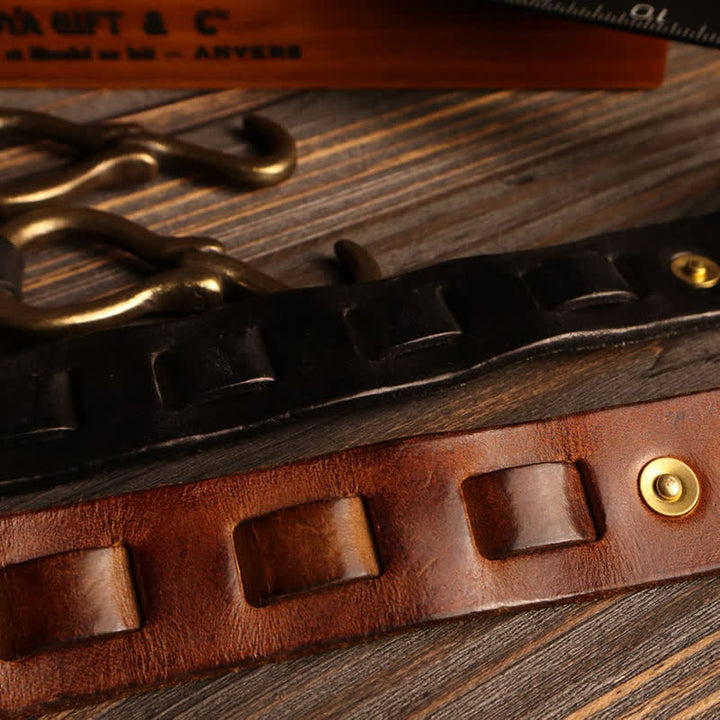 Schwerer Retro-Gürtelschnalle Kavallerie-Ledergürtel für Männer