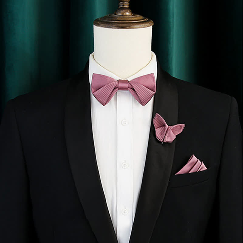 Rosa Seiden-Fliege für Herren zur Hochzeit - image 1