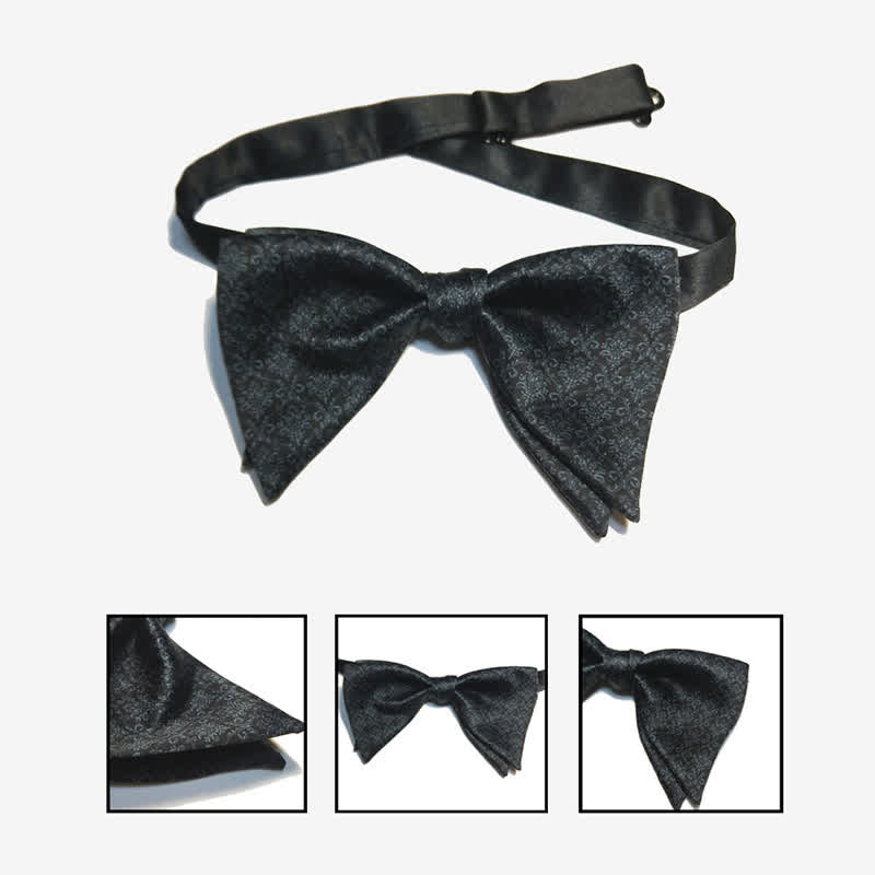 Herren Vintage Barock Bedruckte Übergröße Spitze Fliege