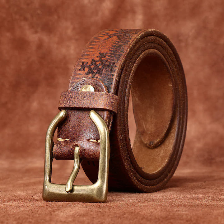 Viking-Totem-Überprägter dicker Leder-Gürtel