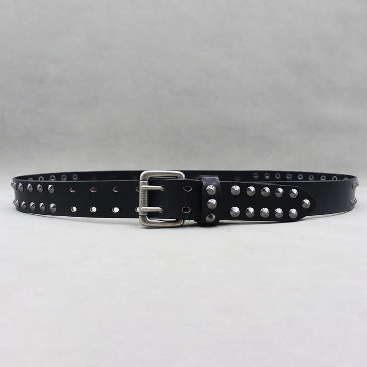 Biker Casual Schädels Nieten Doppelstift Ledergürtel