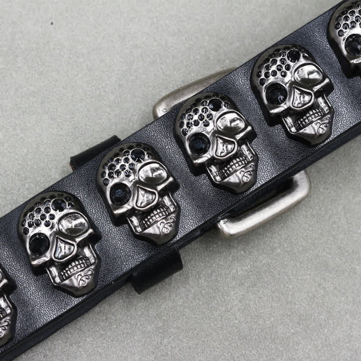 Biker Casual Schädels Nieten Doppelstift Ledergürtel