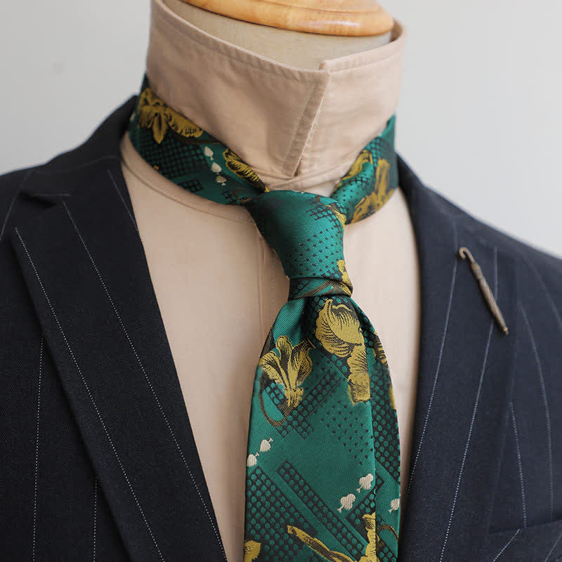 Herren-Florett Vintage Blumen Krawatte