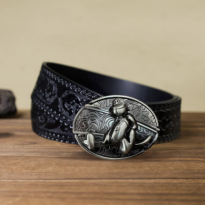 Herren DIY Monkey Hidden Klappmesser Ledergürtel