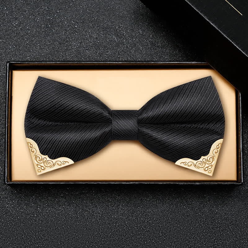 Herren Goldene Metallspitzen Twill Fliege - image 3