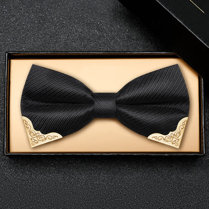 Herren Goldene Metallspitzen Twill Fliege - image 3