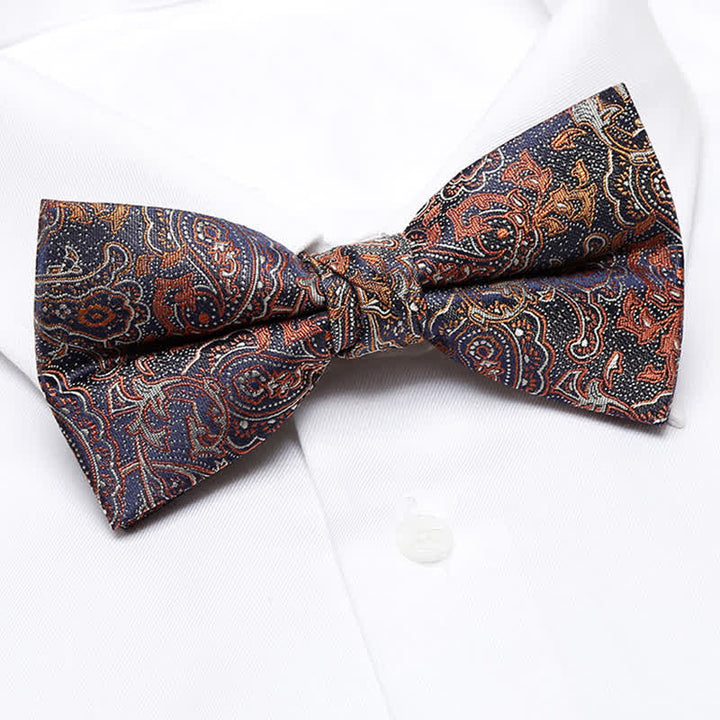 Luxuriöse orangefarbene Paisley-Fliege mit Farbverlauf für Männer