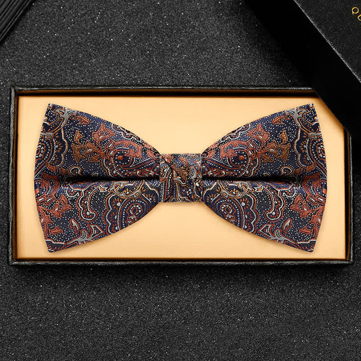 Luxuriöse orangefarbene Paisley-Fliege mit Farbverlauf für Männer