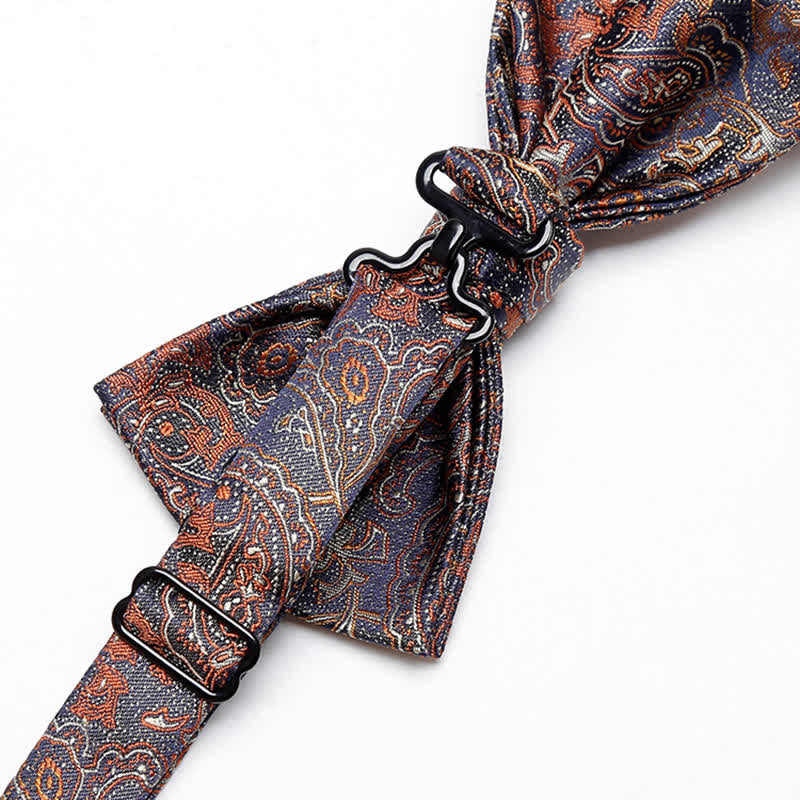 Luxuriöse orangefarbene Paisley-Fliege mit Farbverlauf für Männer