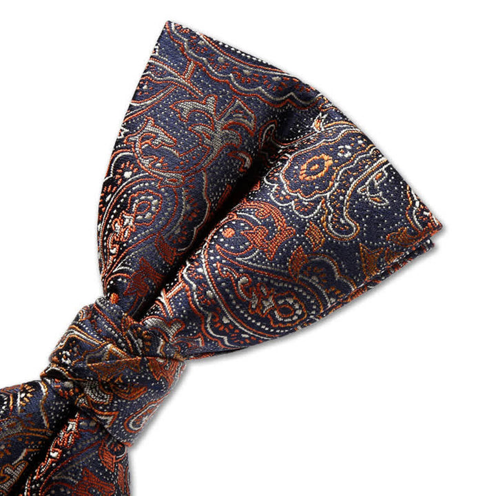 Luxuriöse orangefarbene Paisley-Fliege mit Farbverlauf für Männer