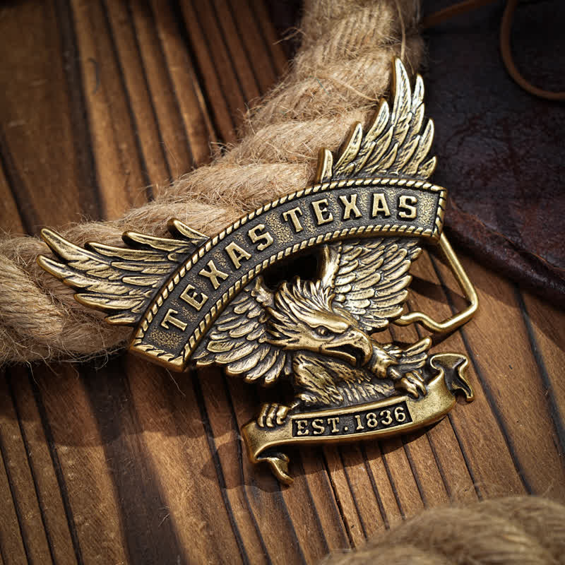 Herren DIY Retro Westlicher Texas-Adler-Schnallengürtel aus Leder