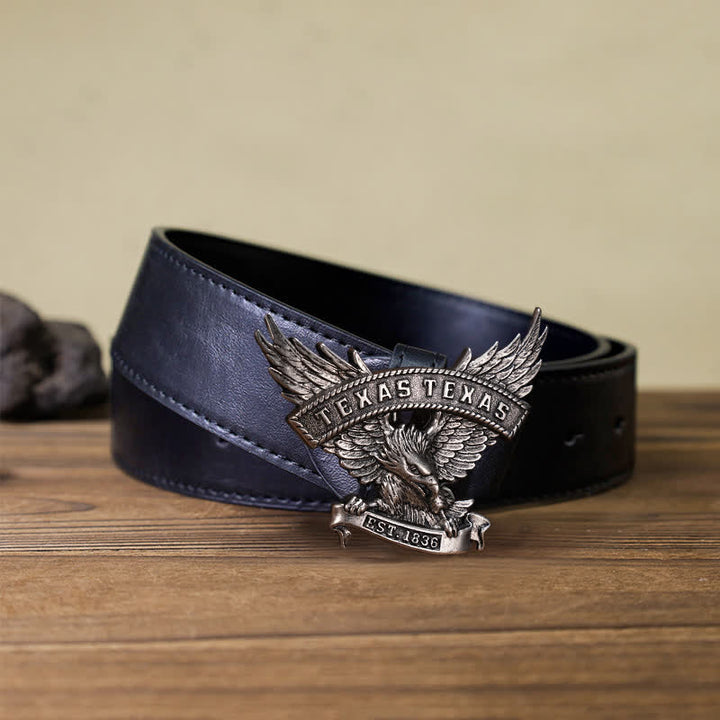 Herren DIY Retro Westlicher Texas-Adler-Schnallengürtel aus Leder