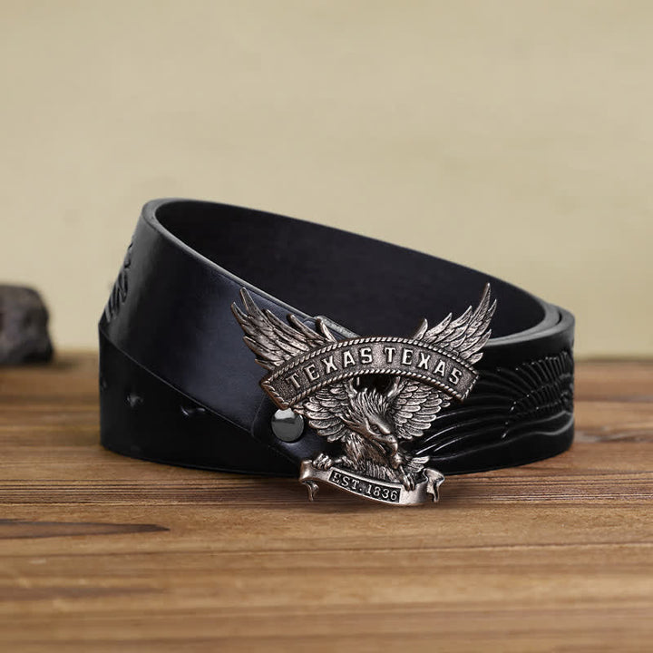 Herren DIY Retro Westlicher Texas-Adler-Schnallengürtel aus Leder