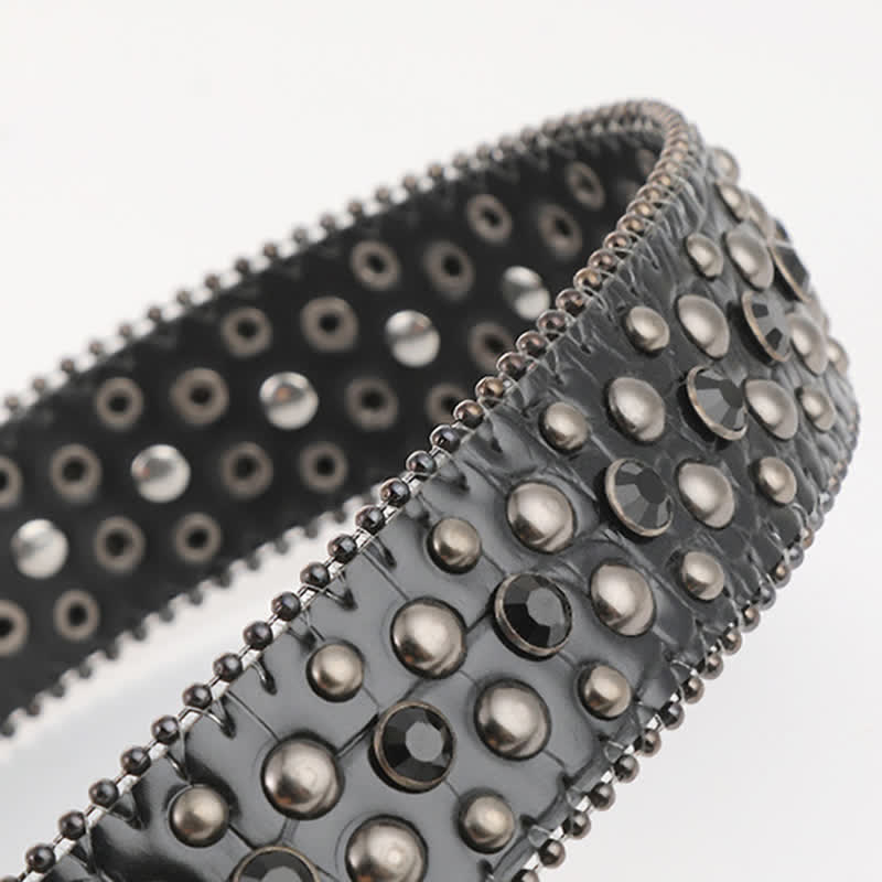 Bling besetzter Mini-Schädel Strassnieten Ledergürtel
