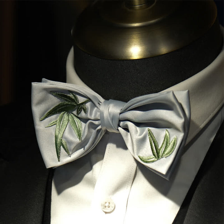 Herren Bambus bestickte botanische Muster Fliege