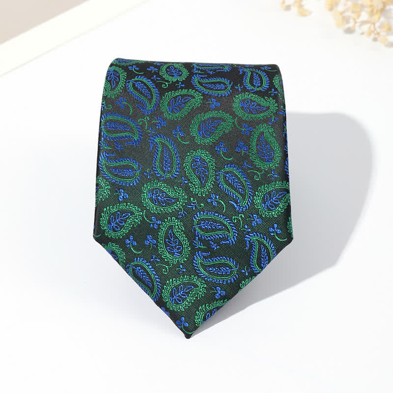 Jacquard-Krawatte für Herren mit Mix Cashew auf schwarzem Hintergrund