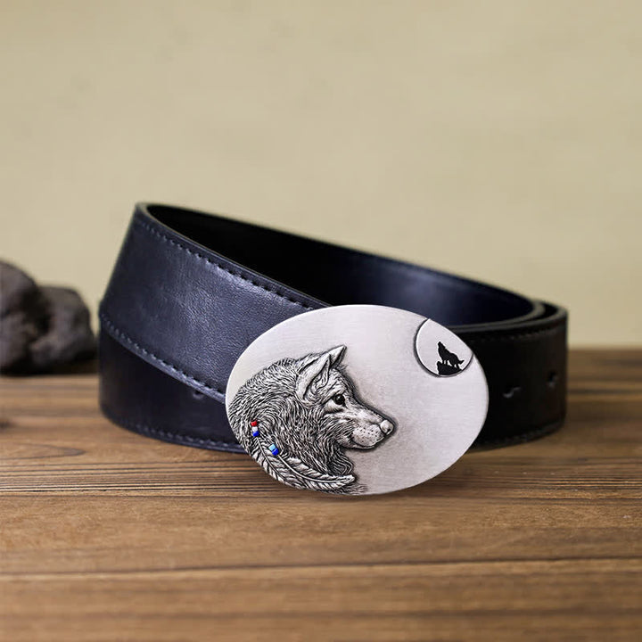 DIY Indianer-Wolf-Lederschnalle für Männer