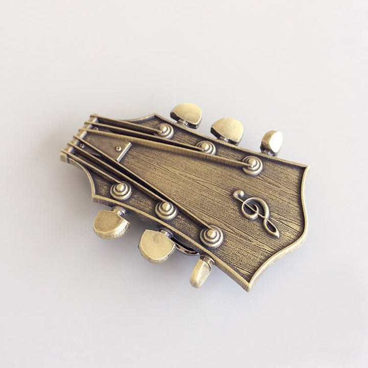 Herren DIY Bronze-Gitarrenmusik-Schnallengürtel