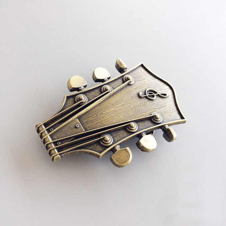 Herren DIY Bronze-Gitarrenmusik-Schnallengürtel