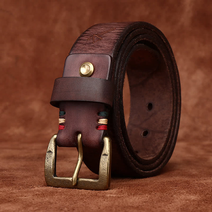 Leder-Gürtel mit Totem-Muster Lasergravur