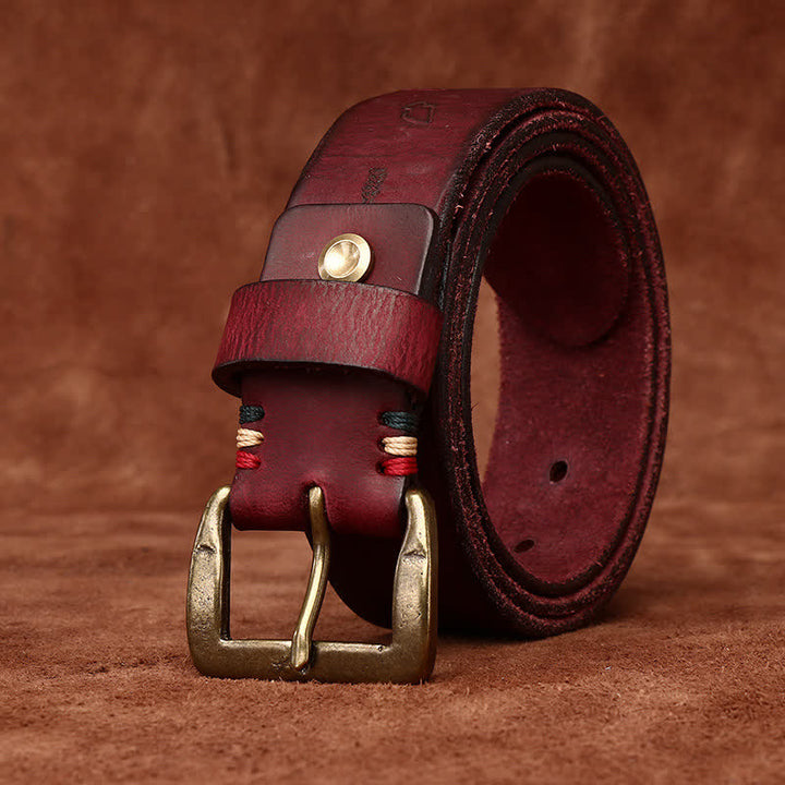 Leder-Gürtel mit Totem-Muster Lasergravur