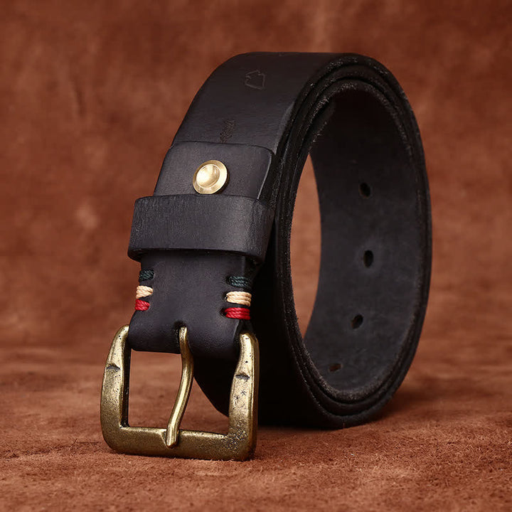 Leder-Gürtel mit Totem-Muster Lasergravur