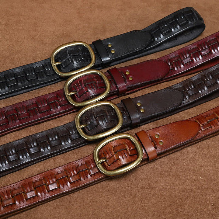 Geflochtener Retro-Jeans-Ledergürtel