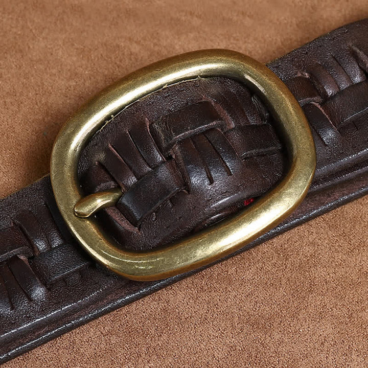 Geflochtener Retro-Jeans-Ledergürtel
