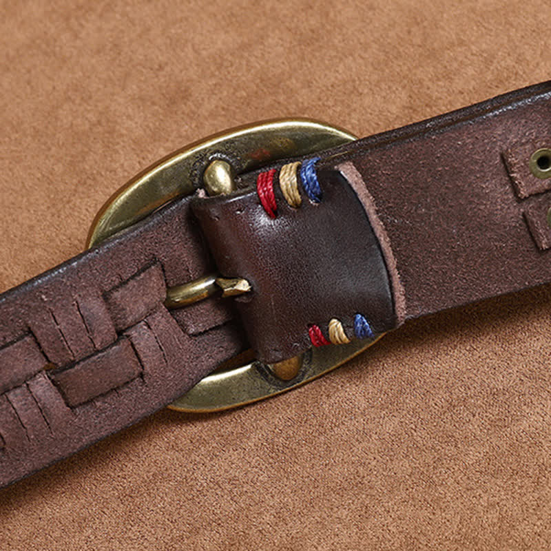 Geflochtener Retro-Jeans-Ledergürtel