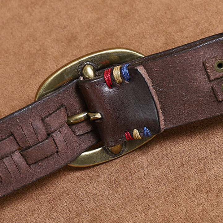 Geflochtener Retro-Jeans-Ledergürtel