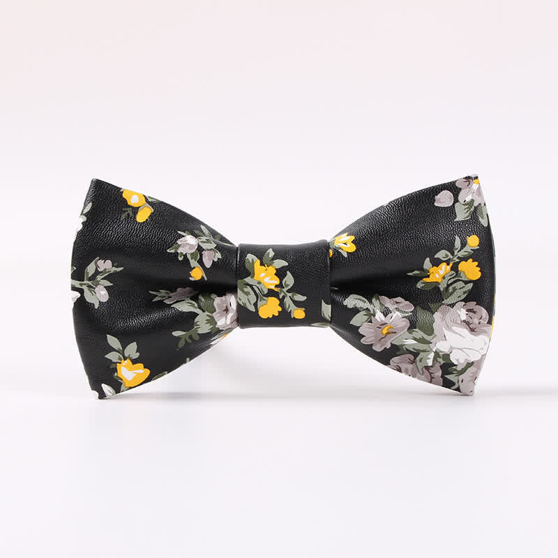 Elegante Herren-Fliege aus Leder mit Blumenmuster - Stil Nr. 1 - image 0