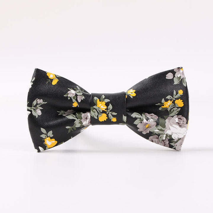 Elegante Herren-Fliege aus Leder mit Blumenmuster - Stil Nr. 1 - image 0
