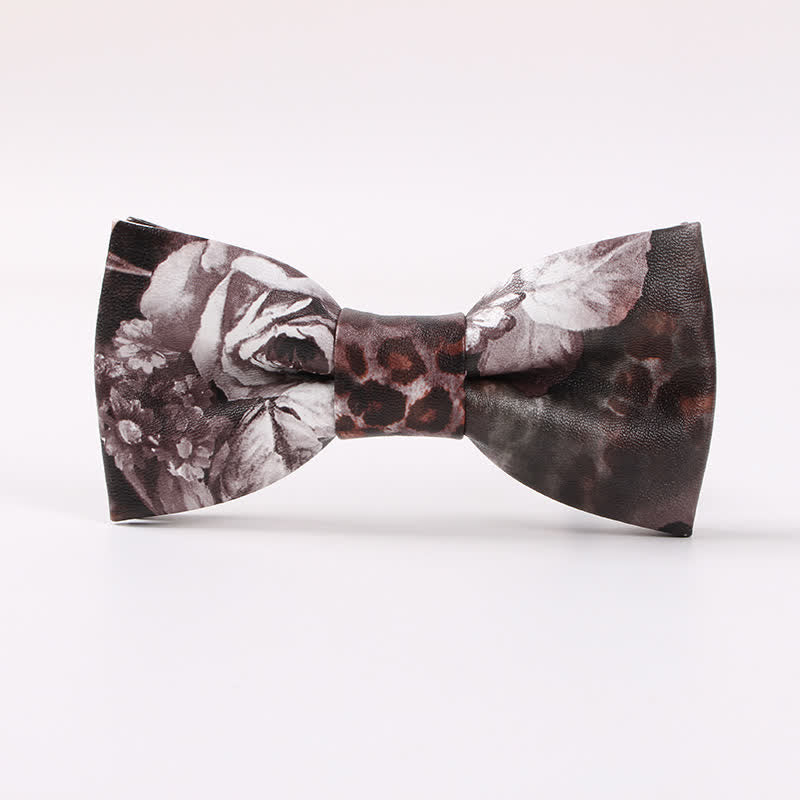 Elegante Herren-Fliege aus Leder mit Blumenmuster - Stil Nr. 3 - image 2
