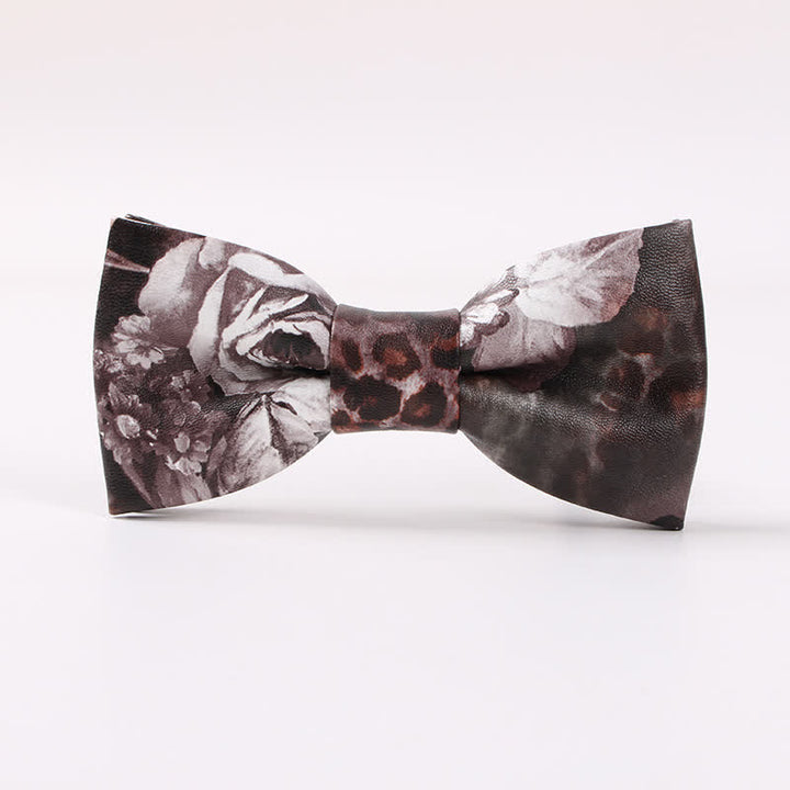 Elegante Herren-Fliege aus Leder mit Blumenmuster - Stil Nr. 3 - image 2