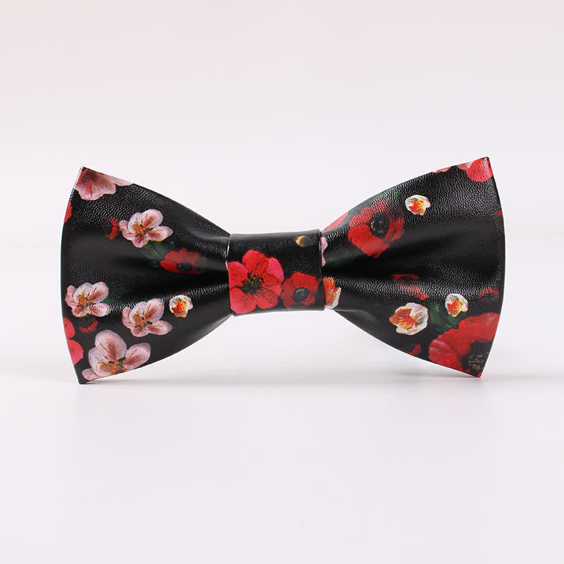 Elegante Herren-Fliege aus Leder mit Blumenmuster - Stil Nr. 2 - image 1
