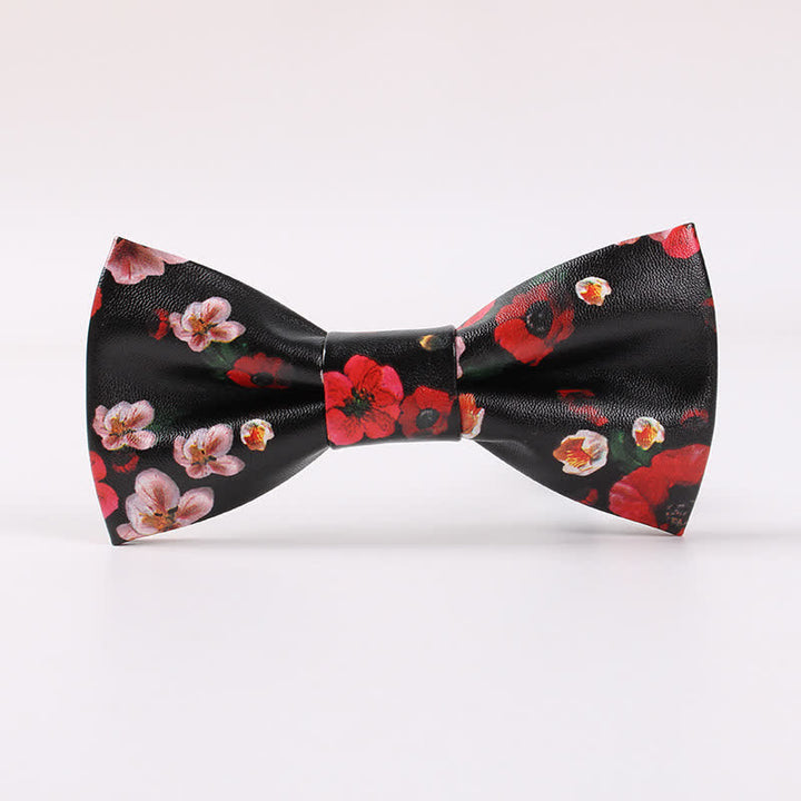 Elegante Herren-Fliege aus Leder mit Blumenmuster - Stil Nr. 2 - image 1