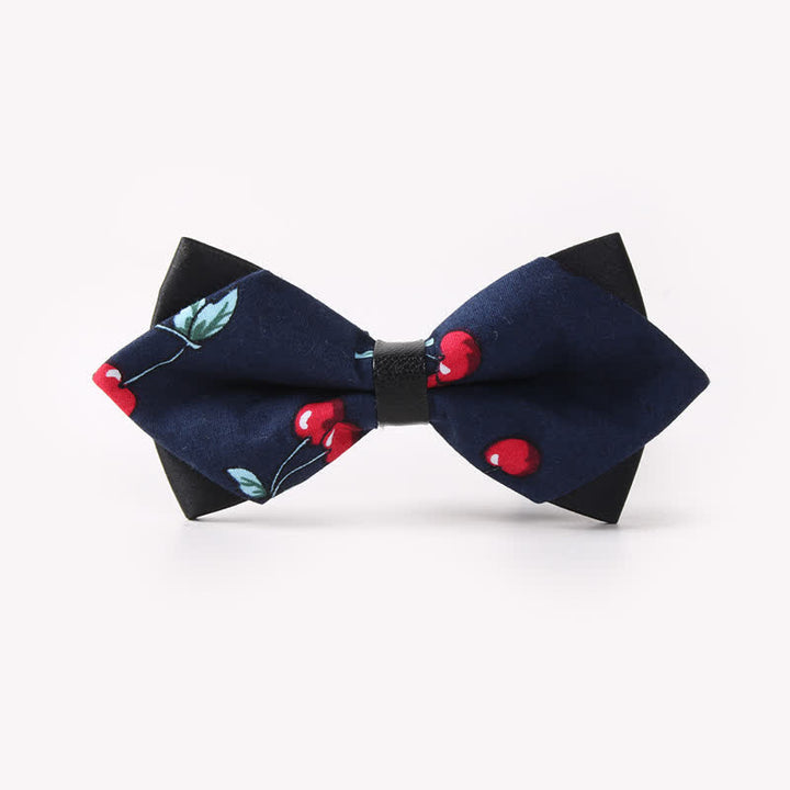 Doppellagige, spitz zulaufende Baumwoll-Fliege mit Blumendruck für Herren - Stil #16 - image 20